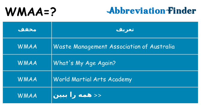 چه wmaa برای ایستادن؟