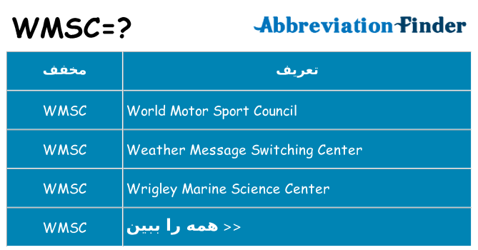 چه wmsc برای ایستادن؟