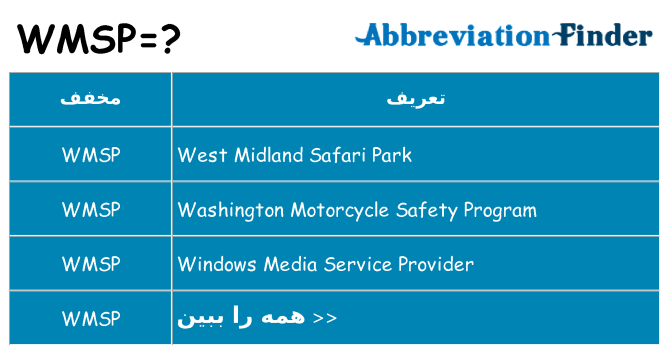چه wmsp برای ایستادن؟