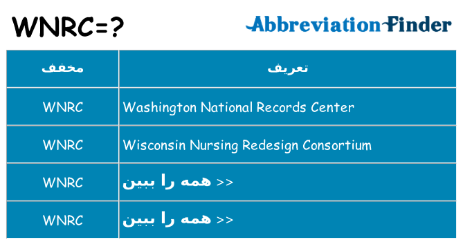 چه wnrc برای ایستادن؟