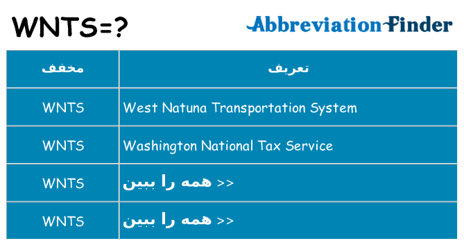 چه wnts برای ایستادن؟