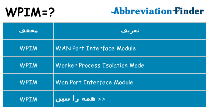 چه wpim برای ایستادن؟
