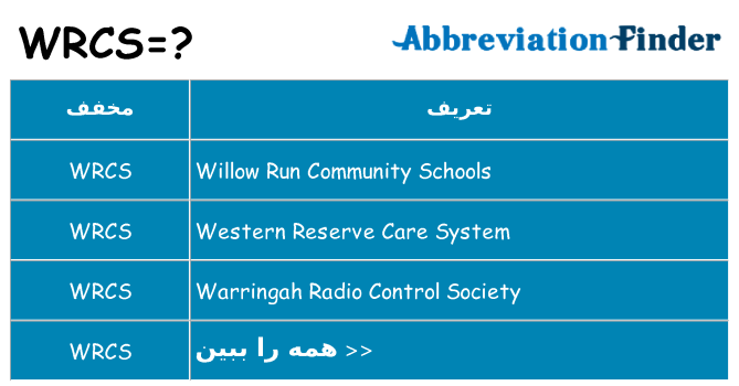 چه wrcs برای ایستادن؟