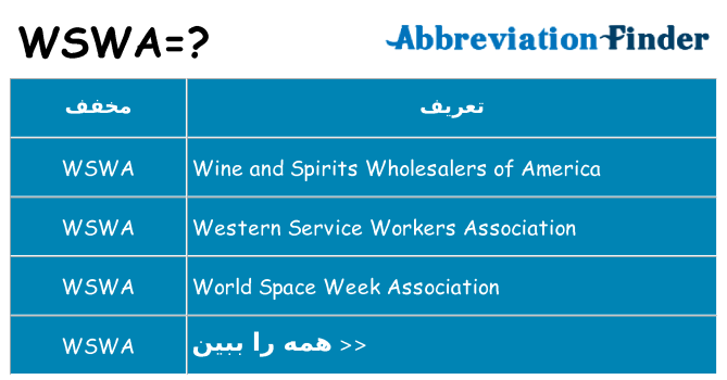 چه wswa برای ایستادن؟
