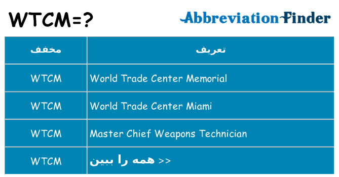 چه wtcm برای ایستادن؟