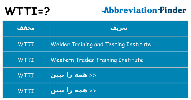 چه wtti برای ایستادن؟