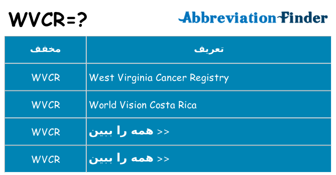 چه wvcr برای ایستادن؟