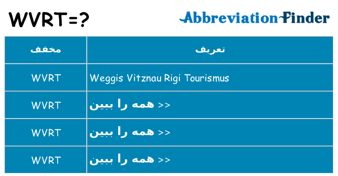 چه wvrt برای ایستادن؟