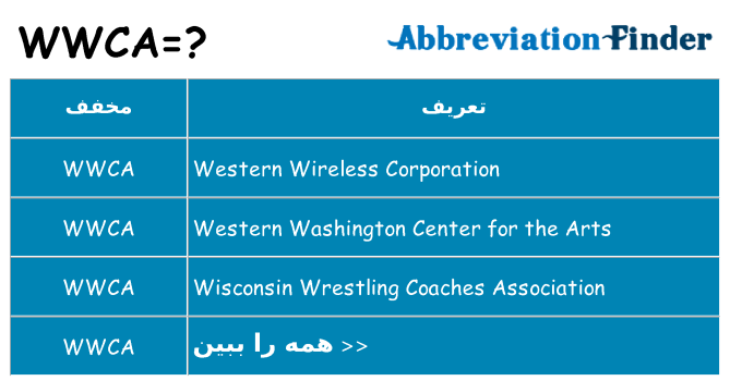 چه wwca برای ایستادن؟