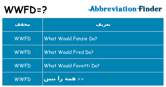 چه wwfd برای ایستادن؟