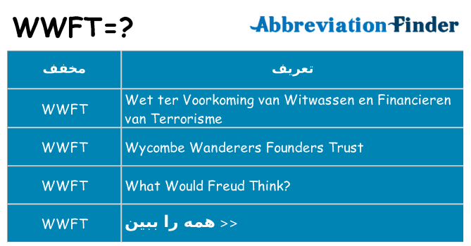 چه wwft برای ایستادن؟