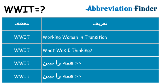 چه wwit برای ایستادن؟
