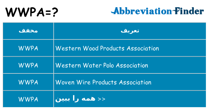 چه wwpa برای ایستادن؟