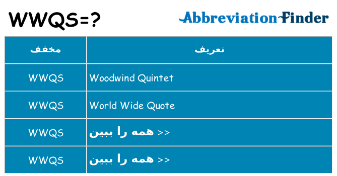 چه wwqs برای ایستادن؟