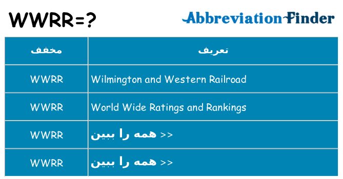 چه wwrr برای ایستادن؟