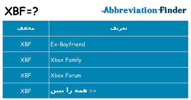 چه xbf برای ایستادن؟