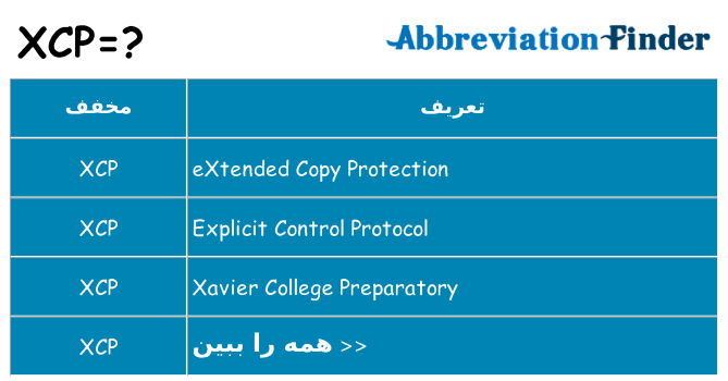 چه xcp برای ایستادن؟