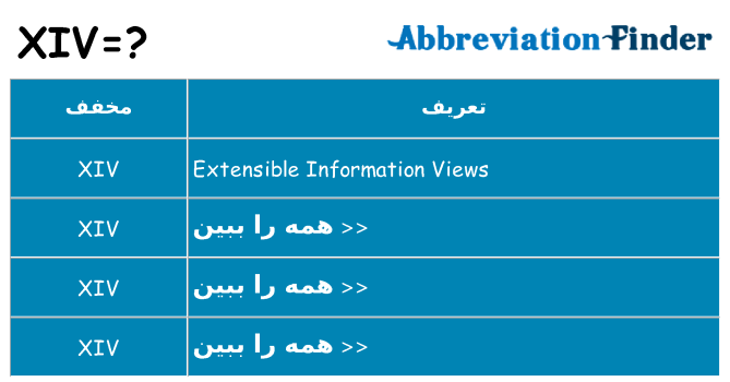 چه xiv برای ایستادن؟