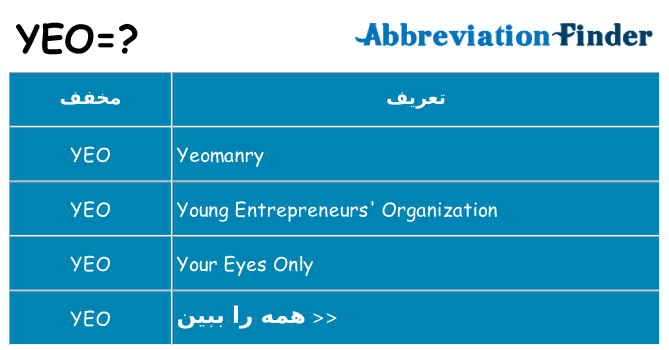 چه yeo برای ایستادن؟
