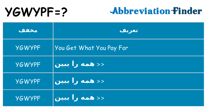 چه ygwypf برای ایستادن؟