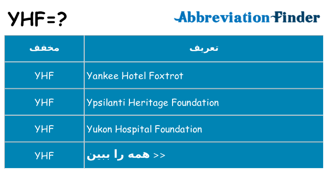 چه yhf برای ایستادن؟