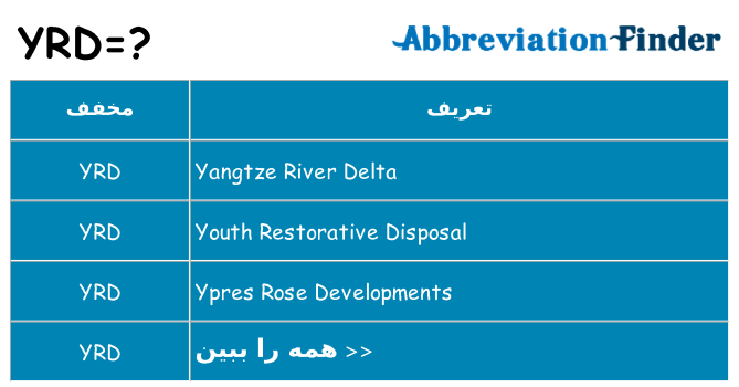 چه yrd برای ایستادن؟