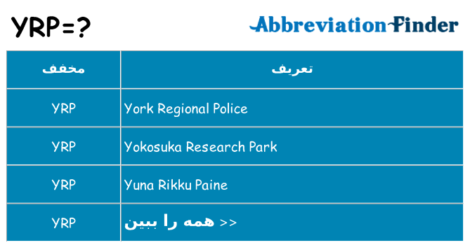 چه yrp برای ایستادن؟