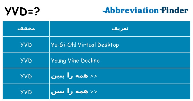 چه yvd برای ایستادن؟