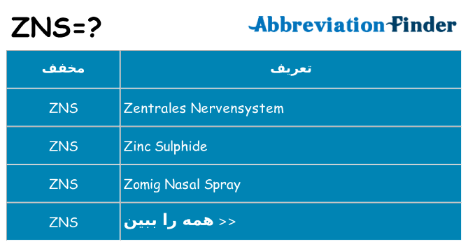 چه zns برای ایستادن؟