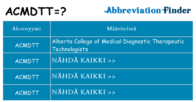 Mitä acmdtt tarkoittaa