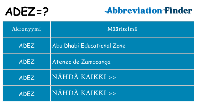Mitä adez tarkoittaa