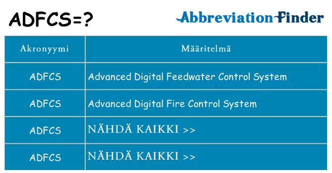 Mitä adfcs tarkoittaa