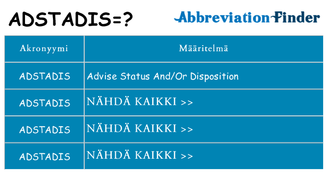 Mitä adstadis tarkoittaa