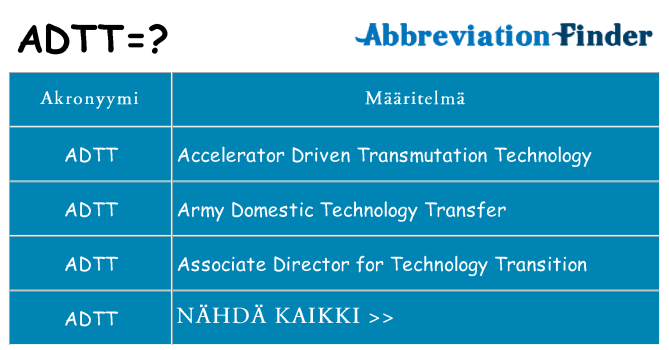 Mitä adtt tarkoittaa