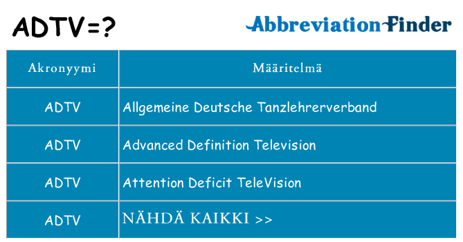 Mitä adtv tarkoittaa