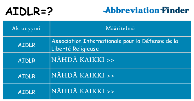 Mitä aidlr tarkoittaa