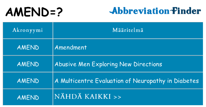 Mitä amend tarkoittaa
