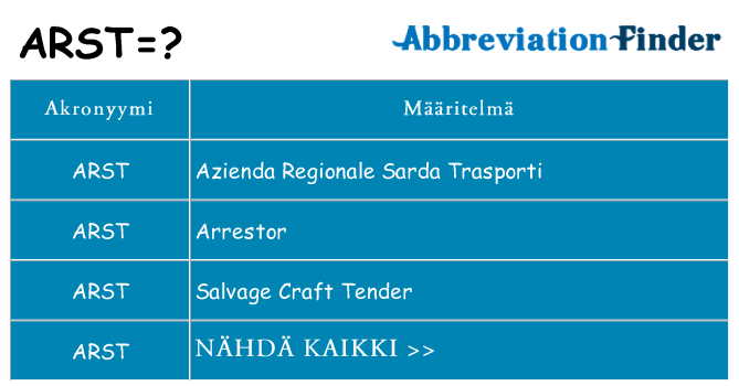 Mitä arst tarkoittaa