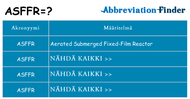 Mitä asffr tarkoittaa