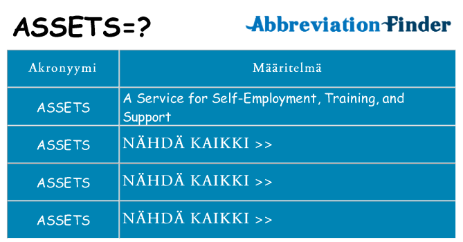 Mitä assets tarkoittaa
