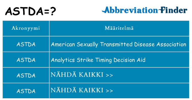 Mitä astda tarkoittaa