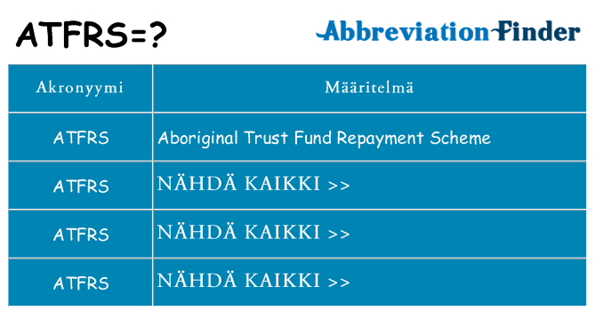 Mitä atfrs tarkoittaa