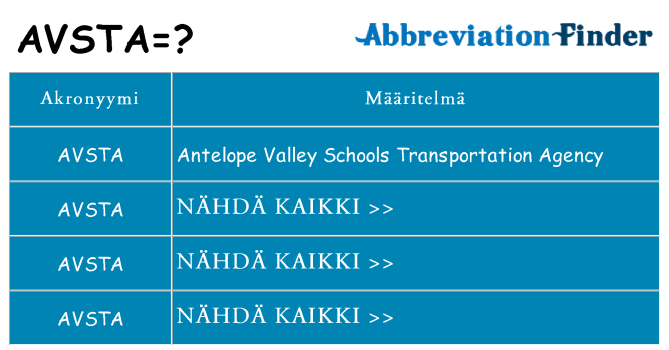 Mitä avsta tarkoittaa