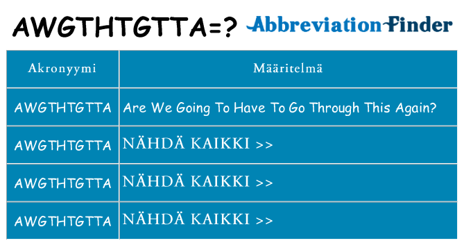 Mitä awgthtgtta tarkoittaa
