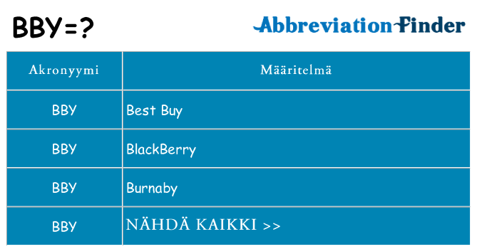 Mitä bby tarkoittaa