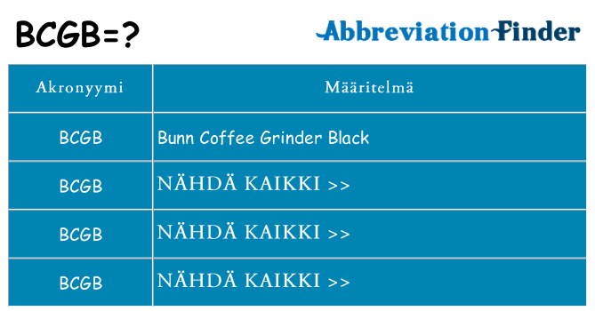 Mitä bcgb tarkoittaa
