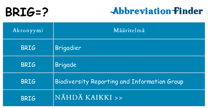 Mitä brig tarkoittaa