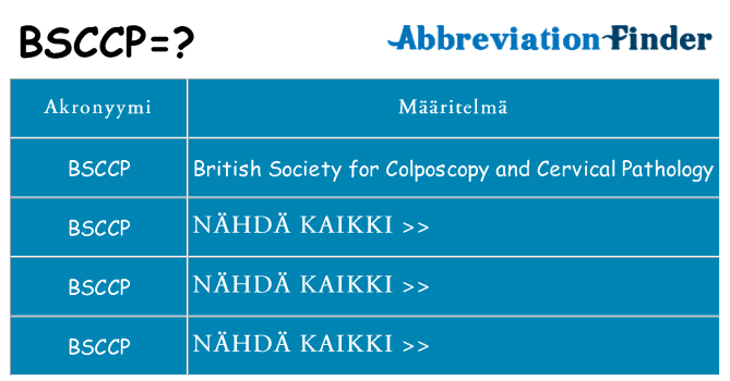 Mitä bsccp tarkoittaa