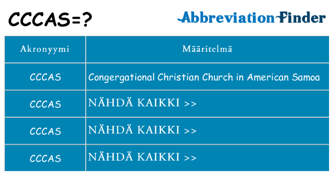 Mitä cccas tarkoittaa