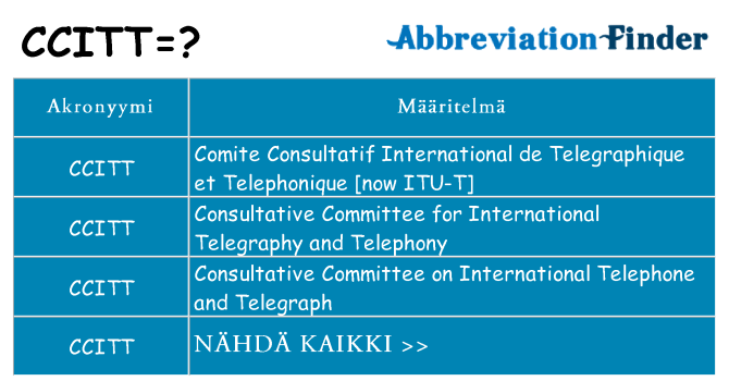 Mitä ccitt tarkoittaa